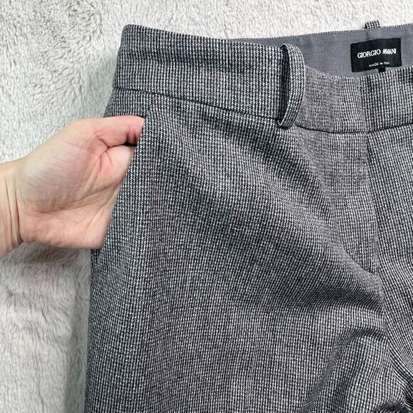 Giorgio Armani Dress Pants Womens Size 46 Gray Wide Leg Virgin Wool Blend - Picture 3 of 10